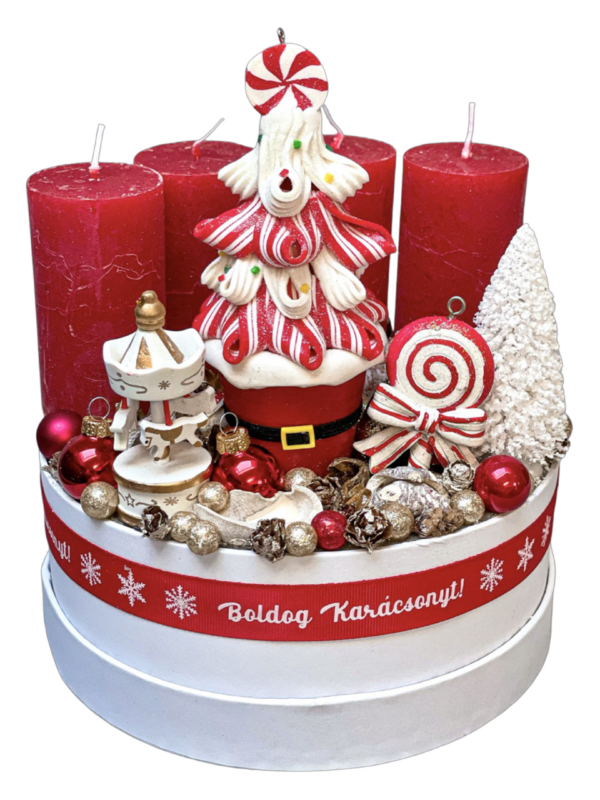 Piros - Fehér - Candy Cane Adventi Box